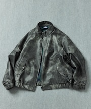 別注 Leatherette Stand Collar Blouson