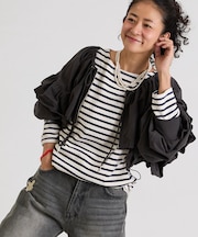 ギャザー×フリル ジップショートボレロ