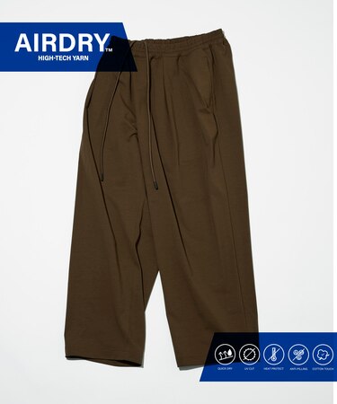 AIRDRY HIGH TECH YARN 高機能素材 イージー ワイド スラックスパンツ リラックスフィット