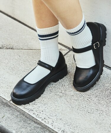 晴雨兼用 チャンキー メリージェーン