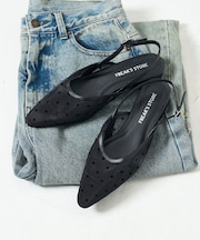 ドットチュールパンプス