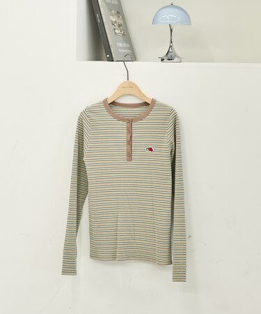 別注 マルチボーダー ヘンリーネック ロンT