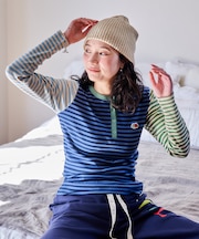 別注 マルチボーダー ヘンリーネック ロンT