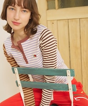 別注 マルチボーダー ヘンリーネック ロンT