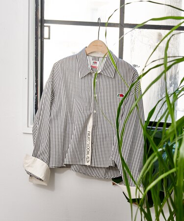 【1月30日12:00～販売開始】別注 マルチカラー 長袖ショートシャツ/ストライプシャツ