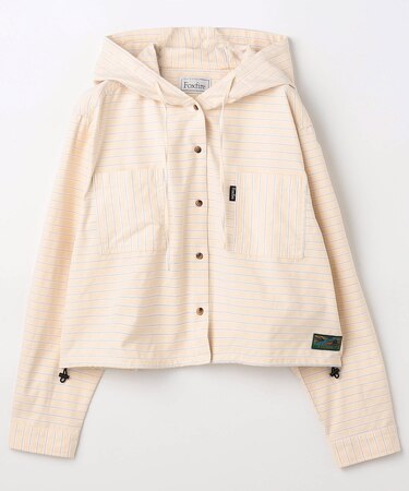 ボーダーフード長袖シャツ