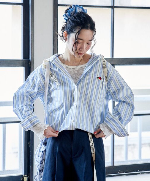 別注 マルチカラーフード付き ショートシャツ