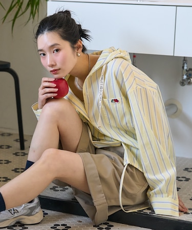 別注 マルチカラーフード付き ショートシャツ