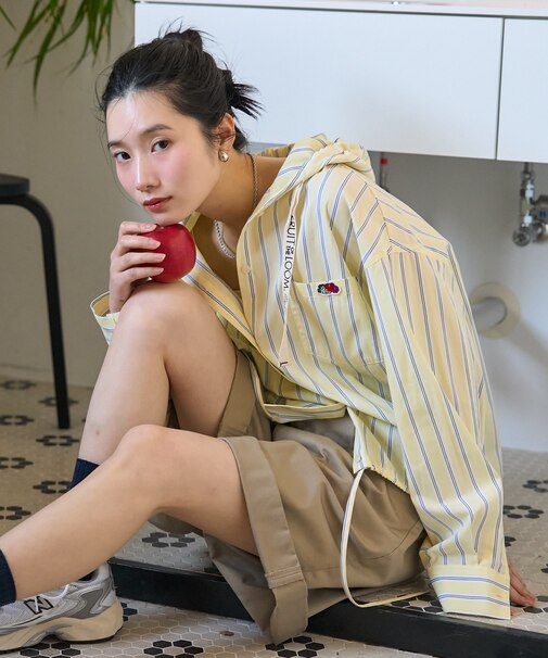 別注 マルチカラーフード付き ショートシャツ