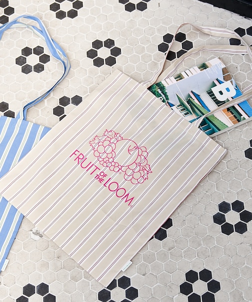 【1月30日12:00～販売開始】別注 マルチストライプ A4サイズ トートバッグ