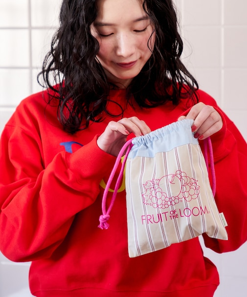 【1月30日12:00～販売開始】別注 マルチストライプ 巾着バッグ