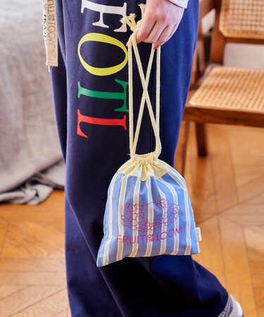 【1月30日12:00～販売開始】別注 マルチストライプ 巾着バッグ