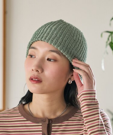 リブニット帽
