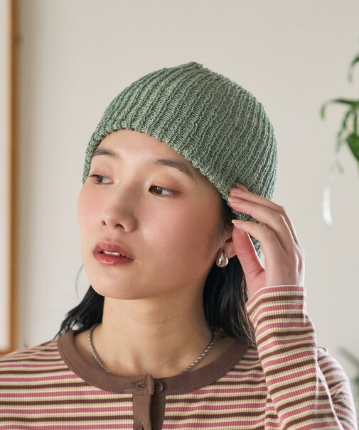 リブニット帽