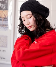 透かし編み ニット ベレー帽