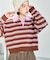 ポロ襟 ボーダー ショートニット