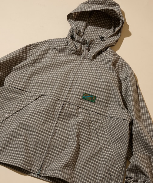 別注 チェック フード ジップシャツジャケット