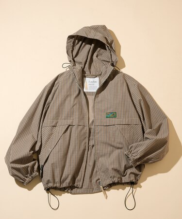別注 チェック フード ジップシャツジャケット