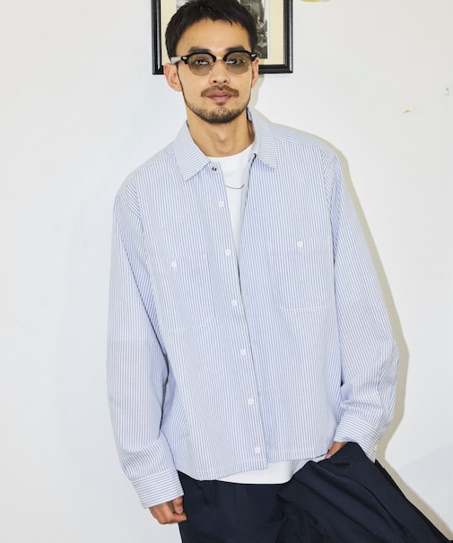 別注 オックスフォード クロップド ロングスリーブ ワークシャツ