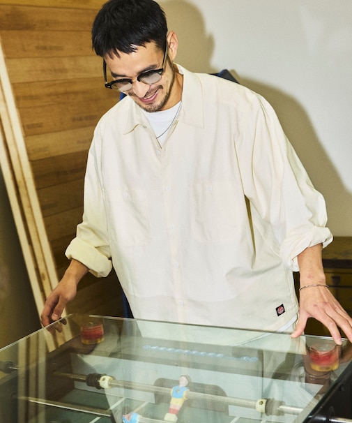 別注 オックスフォード クロップド ロングスリーブ ワークシャツ