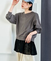 【セットアイテム】レイヤード キャミソールセット スウェットプルオーバー