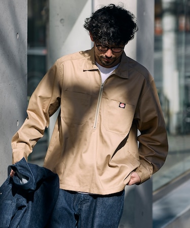 別注 ハーフジップ ロングスリーブ プルオーバー シャツ