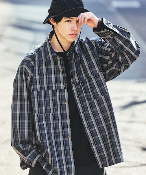 別注 フィッシングポケット ロングスリーブ スピンドルシャツ