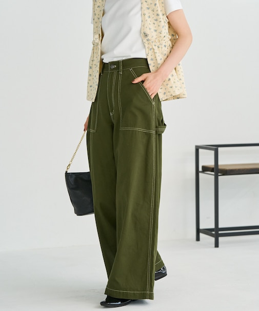 ペインター ワイドパンツ/コットンワイドパンツ