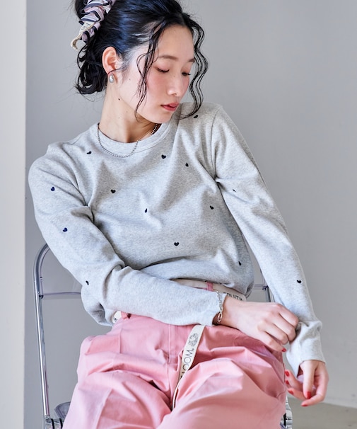 ミニハート刺繍 ロンT
