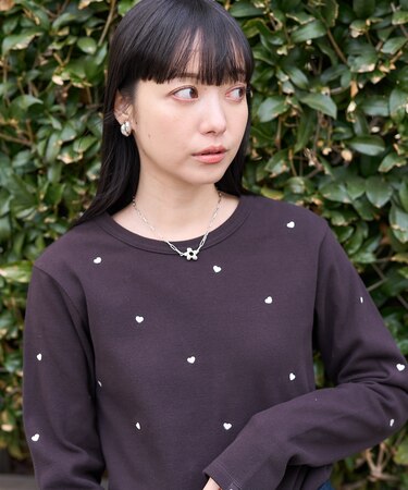 ミニハート刺繍 ロンT