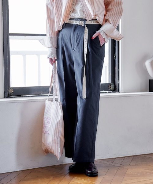 1月30日12:00～販売開始】別注 ロゴベルト付き ツイルパンツ