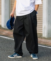 Easy Care Fabric ワイドシルエット ダブルタック スラックス/吸水速乾/UVカット 【限定展開】