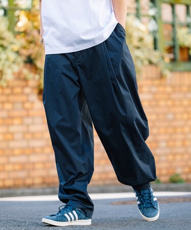 Easy Care Fabric ワイドシルエット ダブルタック スラックス/吸水速乾/UVカット 【限定展開】