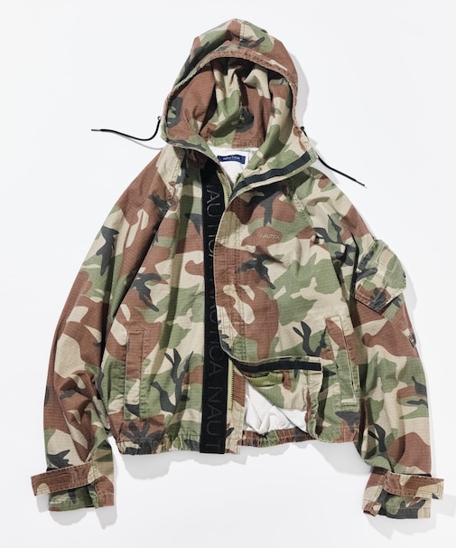 ビッグシルエット リップストップ カモフラージュ柄 スピンドル ミリタリーショートブルゾン