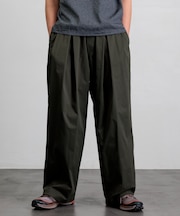 Easy Care Fabric ワイドシルエット タック イージーパンツ/吸水速乾/UVカット【限定展開】