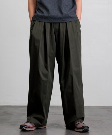 Easy Care Fabric ワイドシルエット タック イージーパンツ/吸水速乾/UVカット【限定展開】
