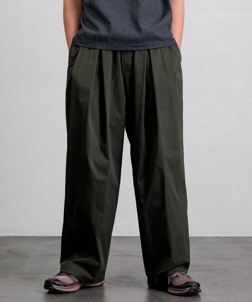 Easy Care Fabric ワイドシルエット タック イージーパンツ/吸水速乾/UVカット【限定展開】
