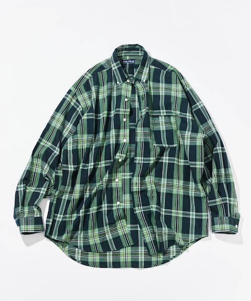 ビッグシルエット マドラスチェック BDシャツ ロングスリーブ