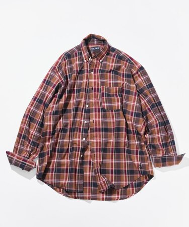 ビッグシルエット マドラスチェック BDシャツ ロングスリーブ