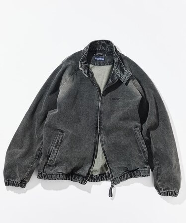 加工 デニム ハリントンジャケット