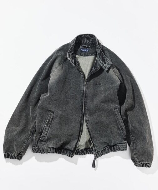 加工 デニム ハリントンジャケット