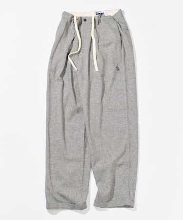 リネン混 ツータックイージーパンツ