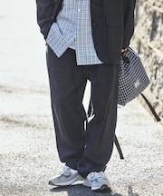 リネン混 ツータックイージーパンツ