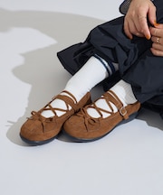 レースアップ バレエシューズ