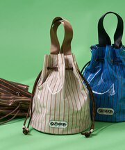 別注 2WAY PVC ストライプ巾着バッグ