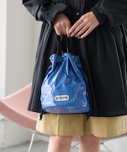 別注 2WAY PVC ストライプ巾着バッグ