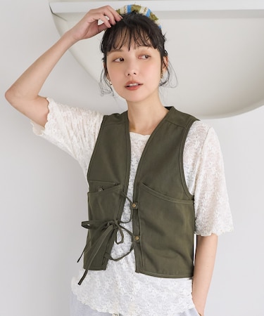 ツイル リボン ランニングベスト