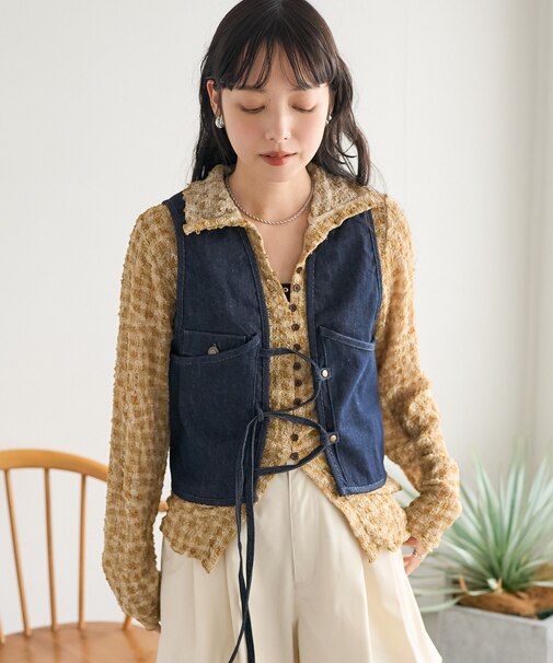 ツイル リボン ランニングベスト