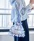 別注 配色ステッチ フラワー刺繍ショルダーバッグ