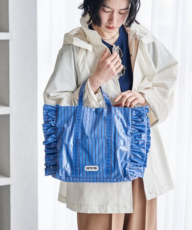 別注 2WAY ストライプ PVC トートバッグ/A4サイズトートバッグ